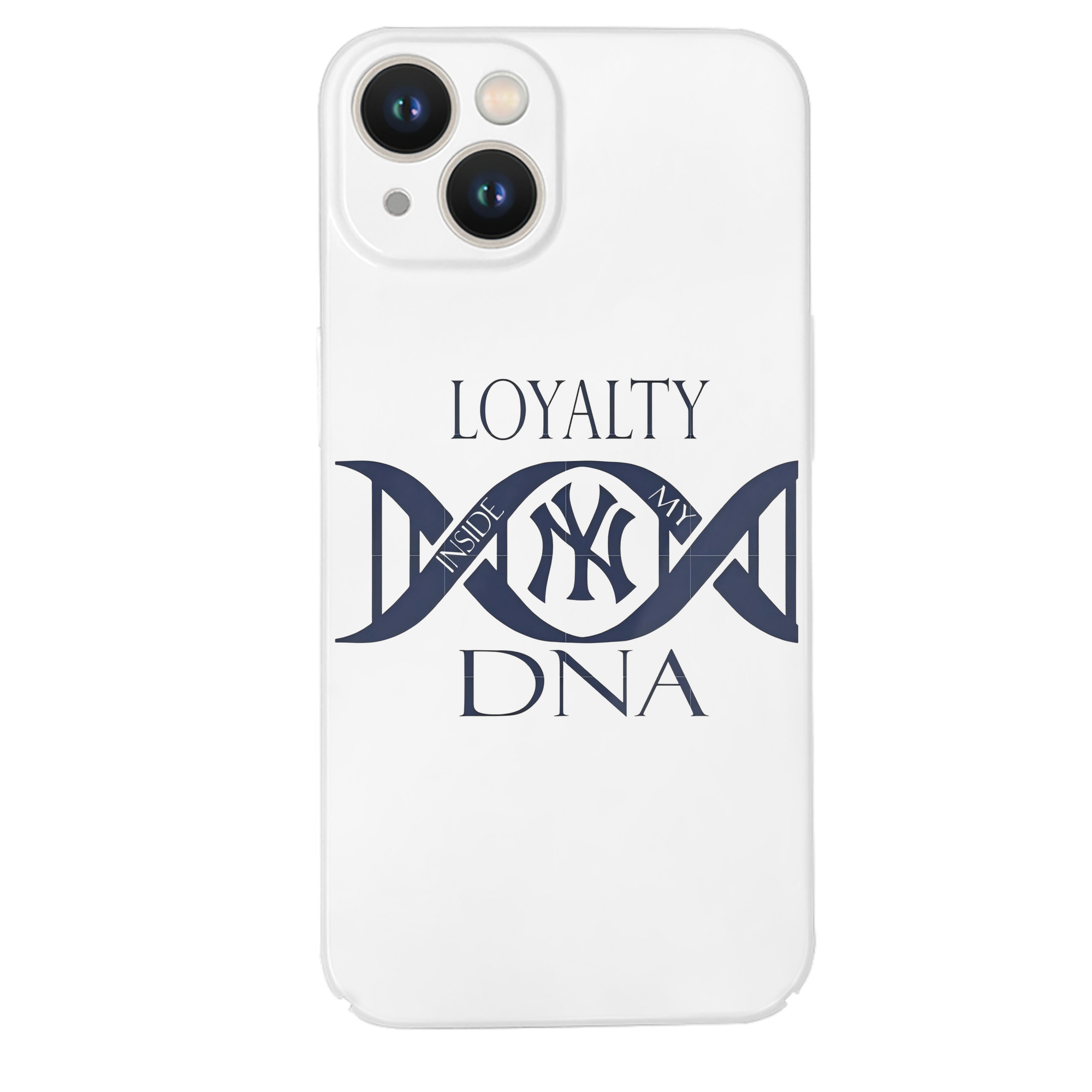 New York Yankees Loyalty DNA IPhone 14 Series Full-Cover Hard Case – Shockproof With Raised Camera Protection – Precise Cutouts, Wireless Charging Compatible – Durable, Anti-Yellowing, Easy To Clean